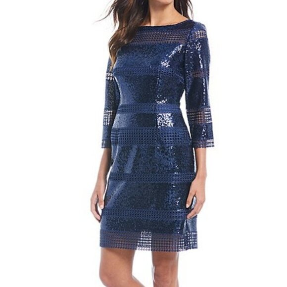 NWT Alex Marie Sequin Mesh Sheath dress - Picture 1 of 12